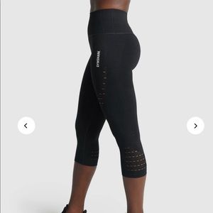 Gymshark Energy Seamless Cropped Leggings, black, size XS